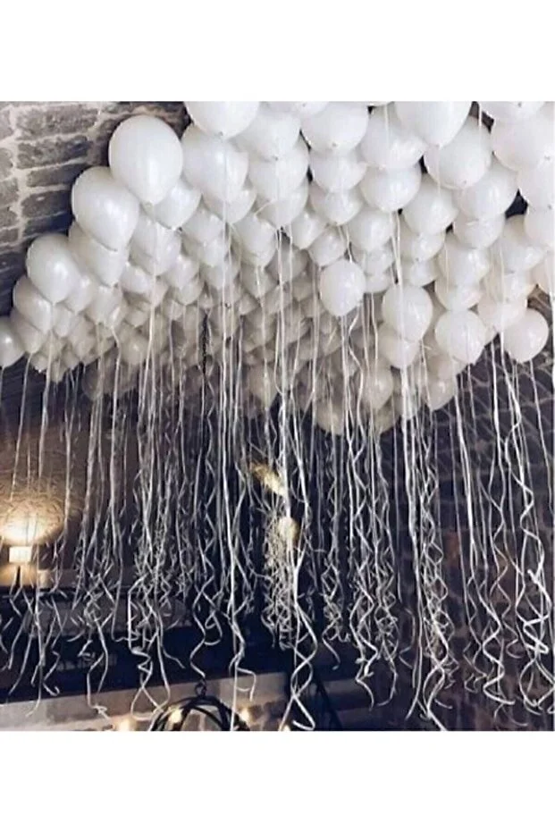 50 Adet Pastel Beyaz Balon Helyum Gazı Uyumlu Parlak Balon Kontef 50 Adet Pastel Beyaz Balon Helyum Gazı Uyumlu Parlak Balon Kontef